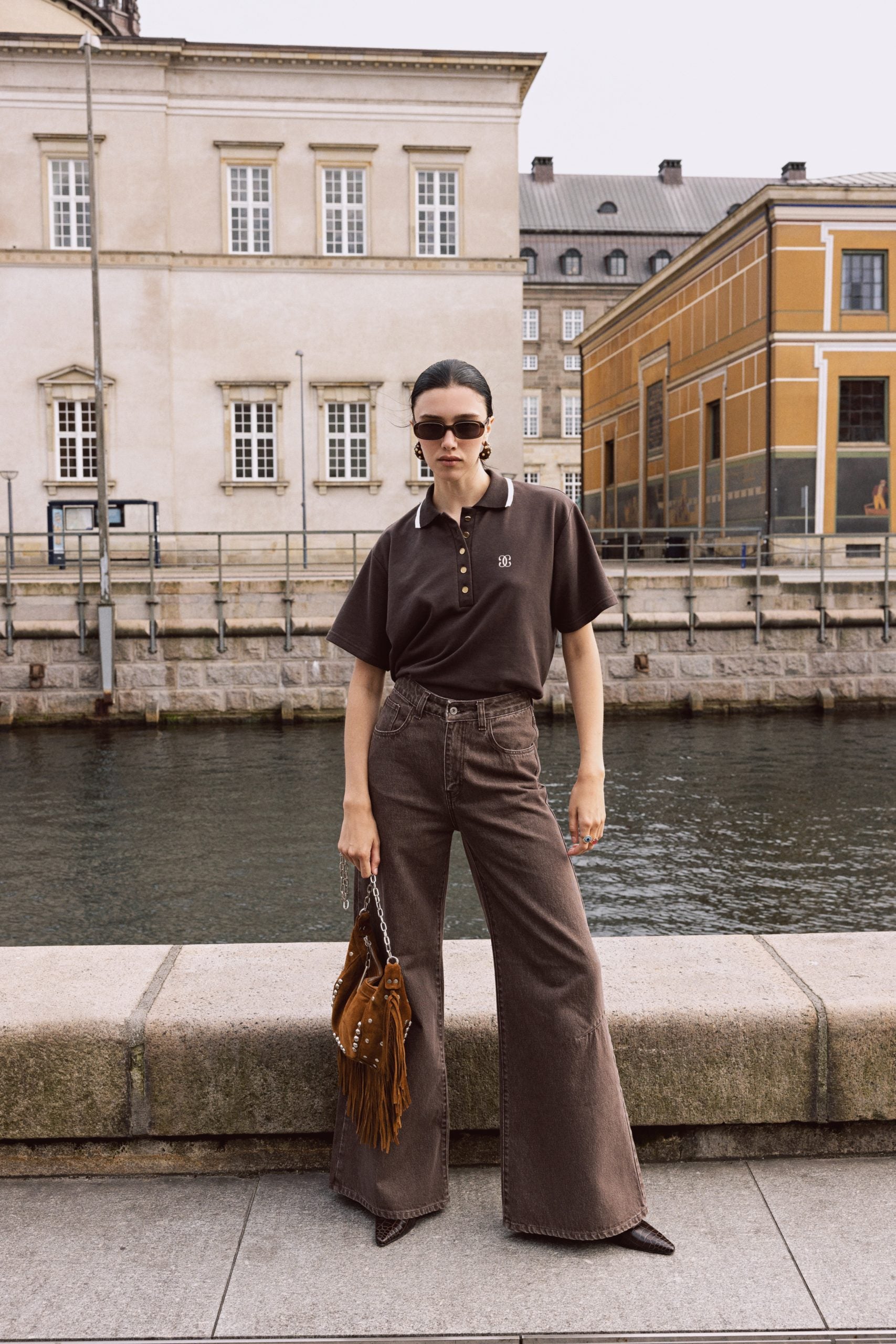 Denim Trouser Flare - Brown