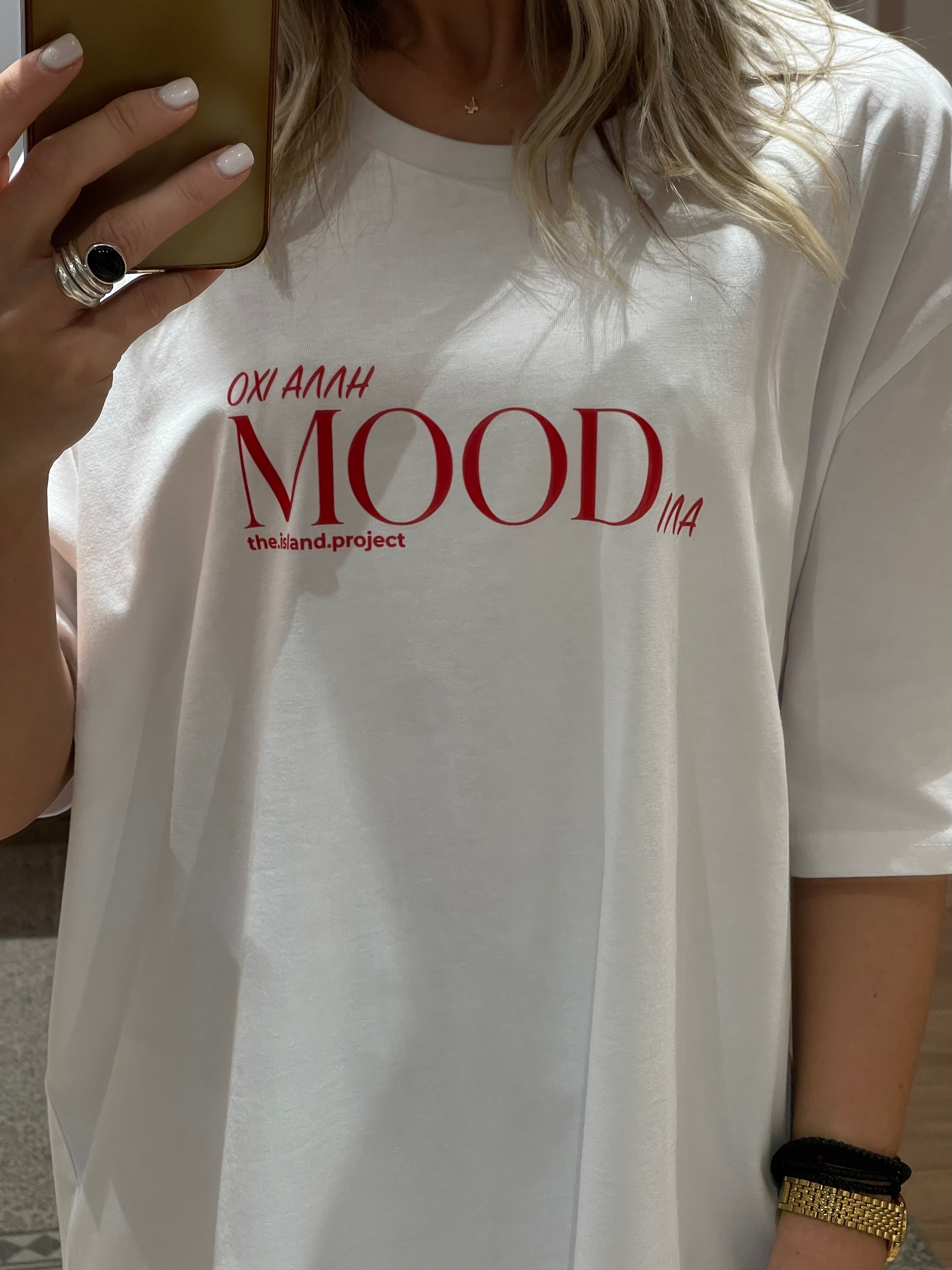 Unisex Oversized Tshirt “MOODιλα” White
