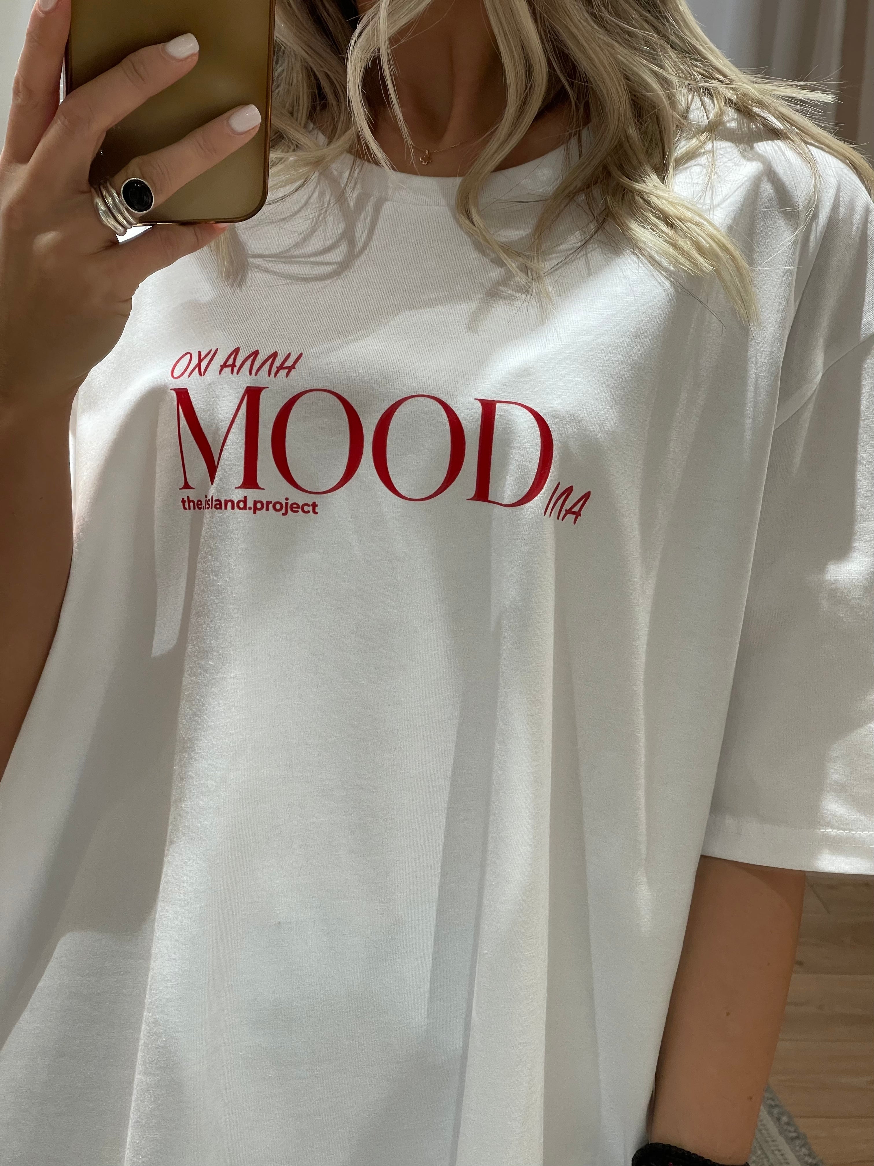Unisex Oversized Tshirt “MOODιλα” White