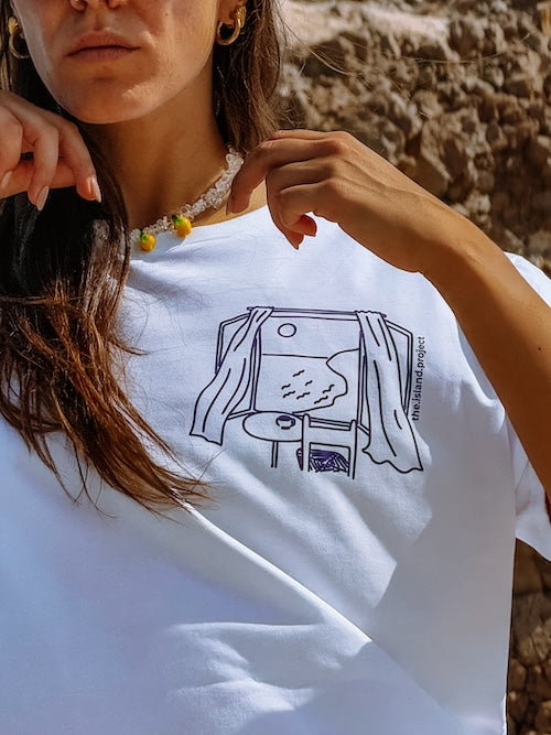 Unisex oversized T-shirt ‘αιγαίο’ λευκό
