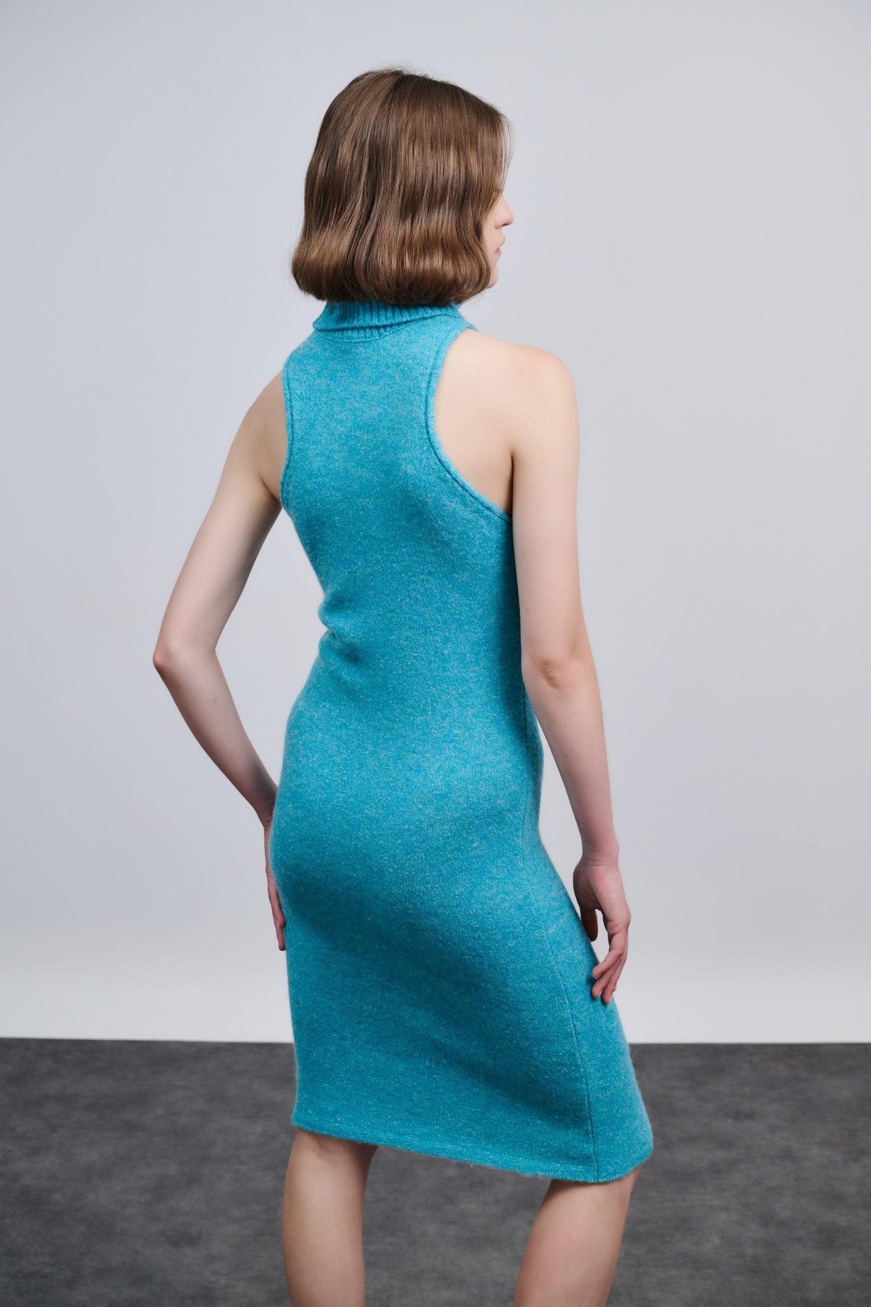 Dress Turtleneck Reglan (Petrol & Black)