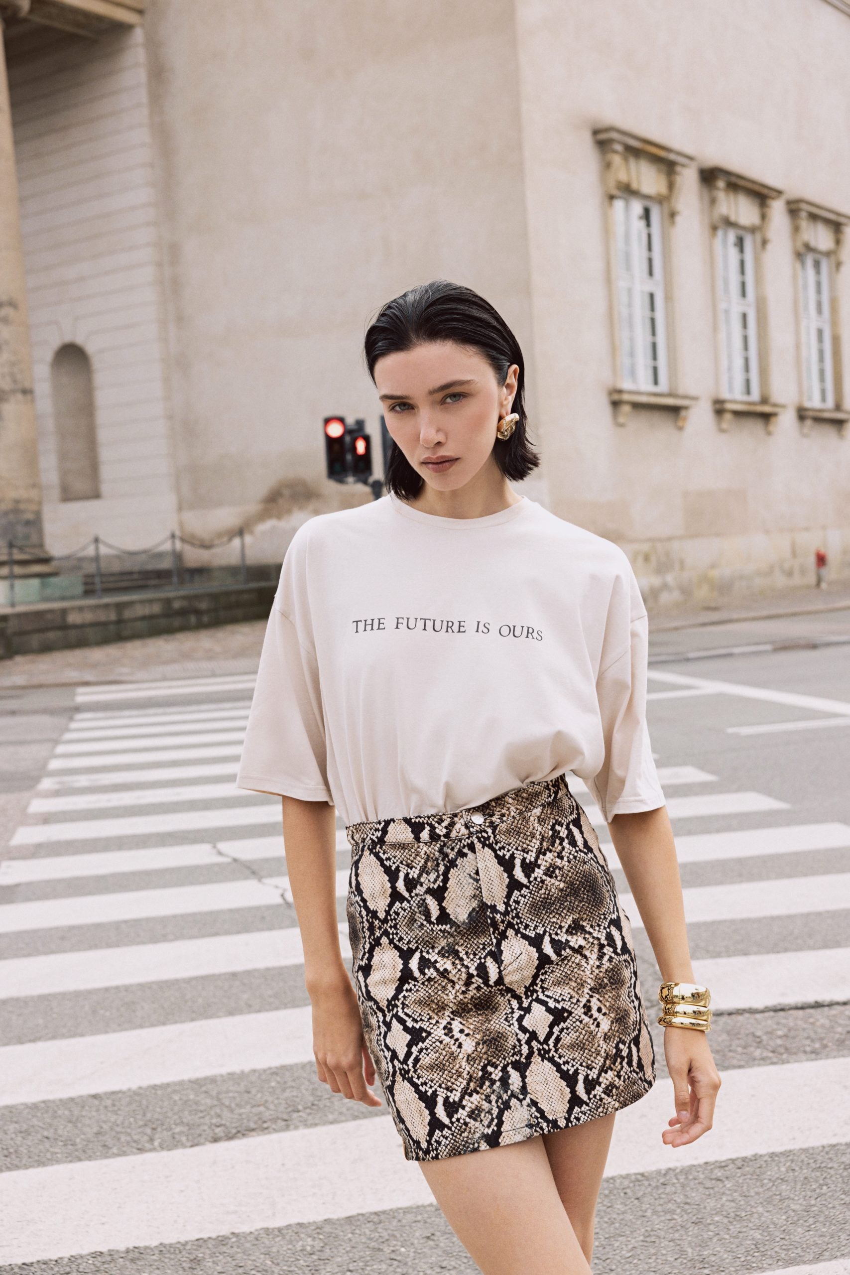 Denim Skirt Mini Python