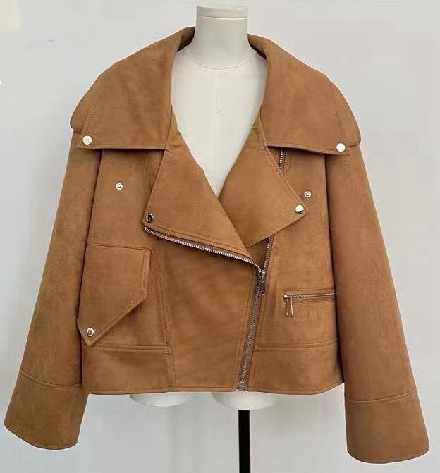AMELIA SUEDE JACKET - CAMEL