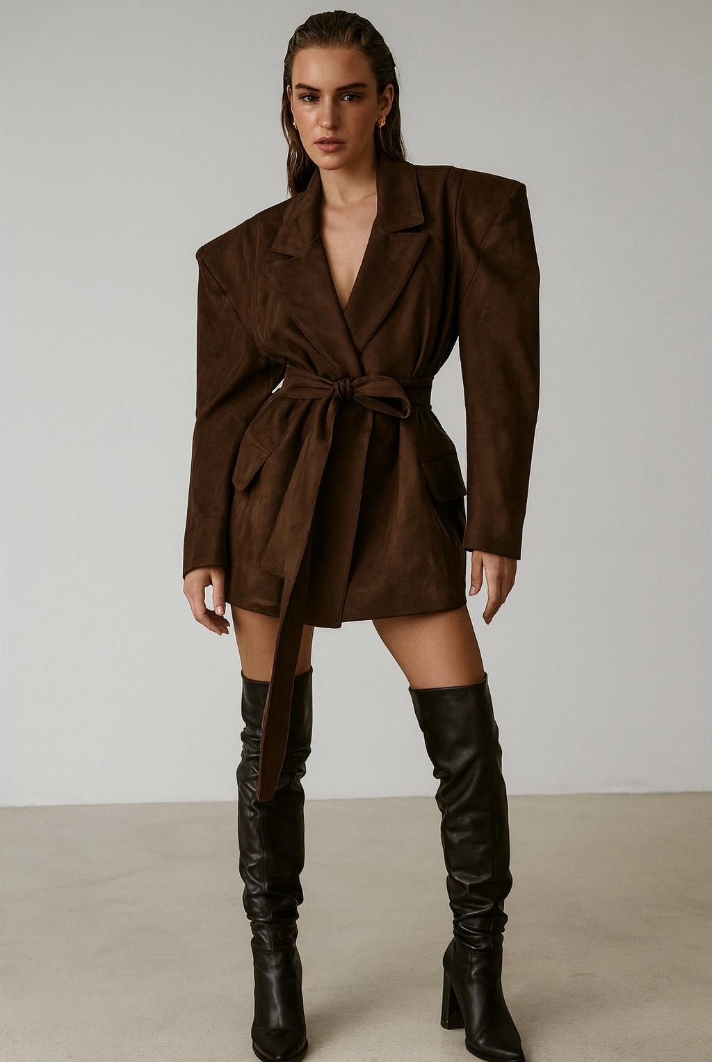 Kayla Suede Jacket Brown