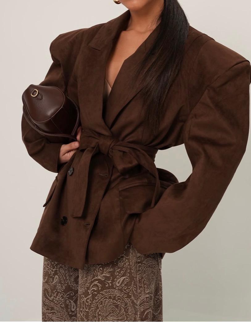 Kayla Suede Jacket Brown