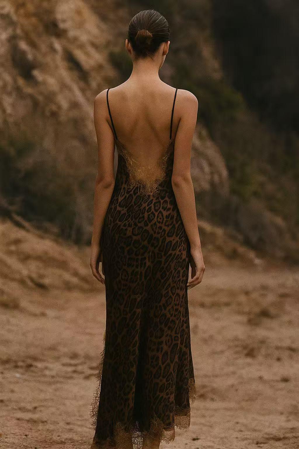 AMELIE LEOPARD LACE DRESS