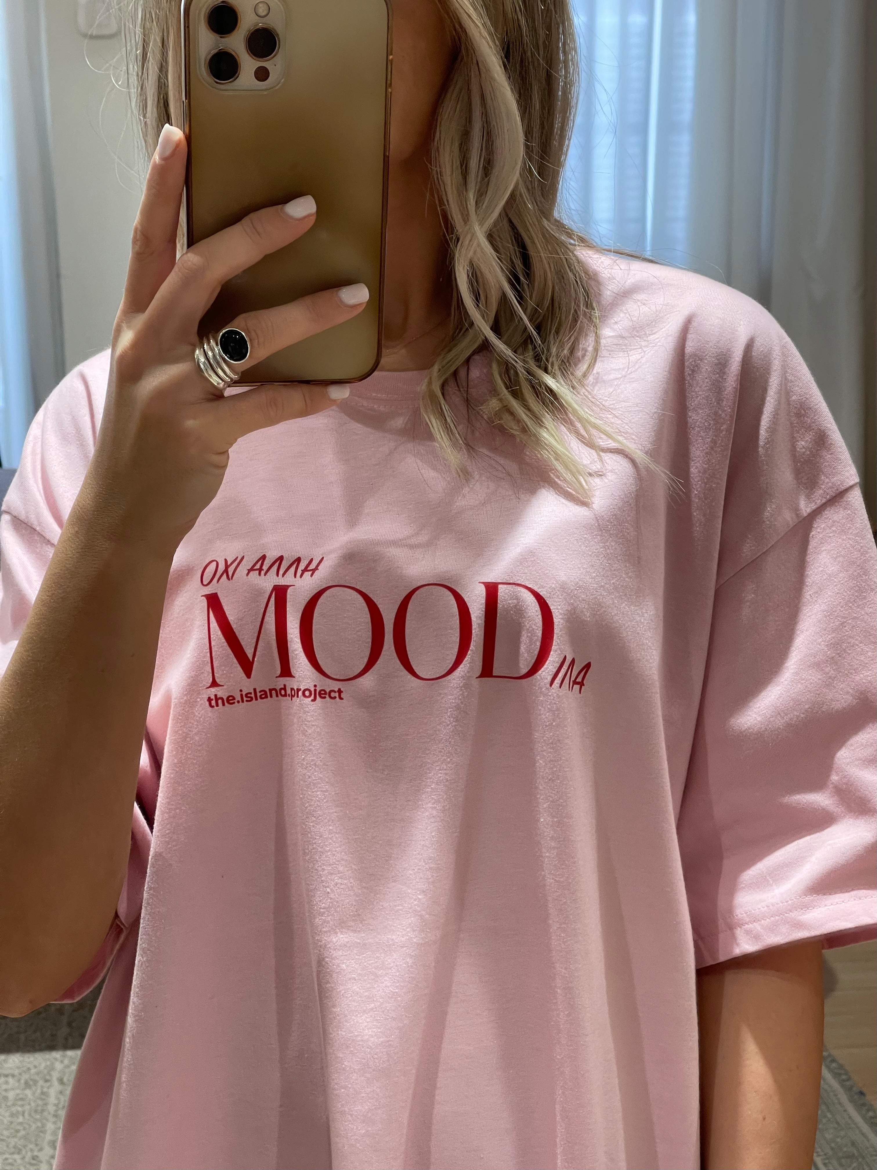 Unisex Oversized Tshirt “MOODιλα” Pink