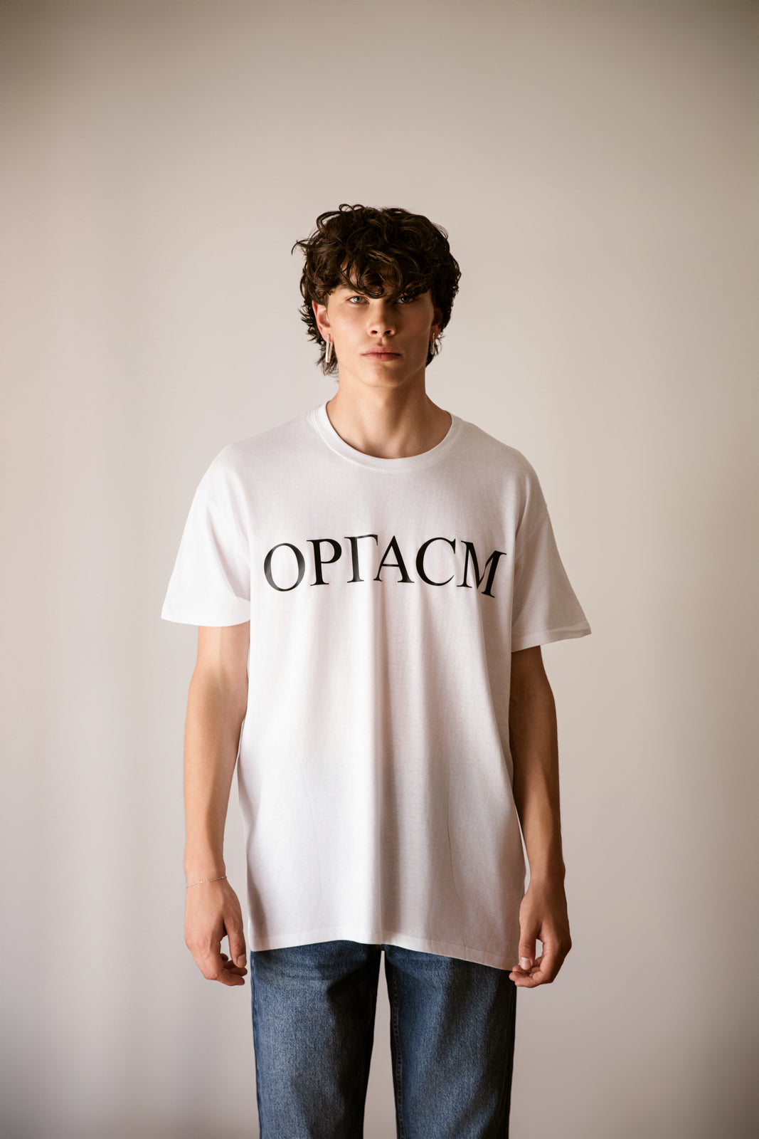 Orgasm T-Shirt , White Big Logo