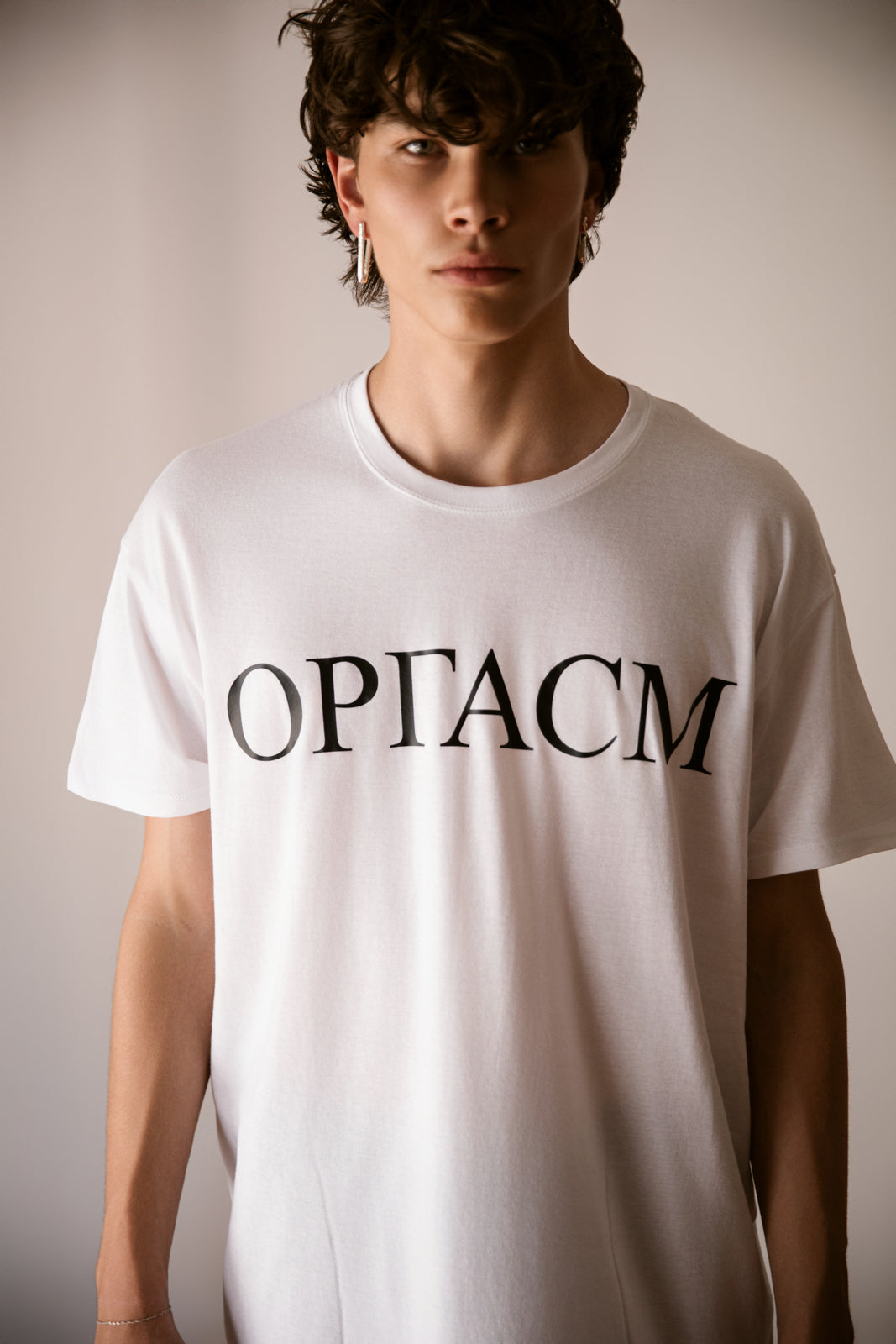 Orgasm T-Shirt , White Big Logo