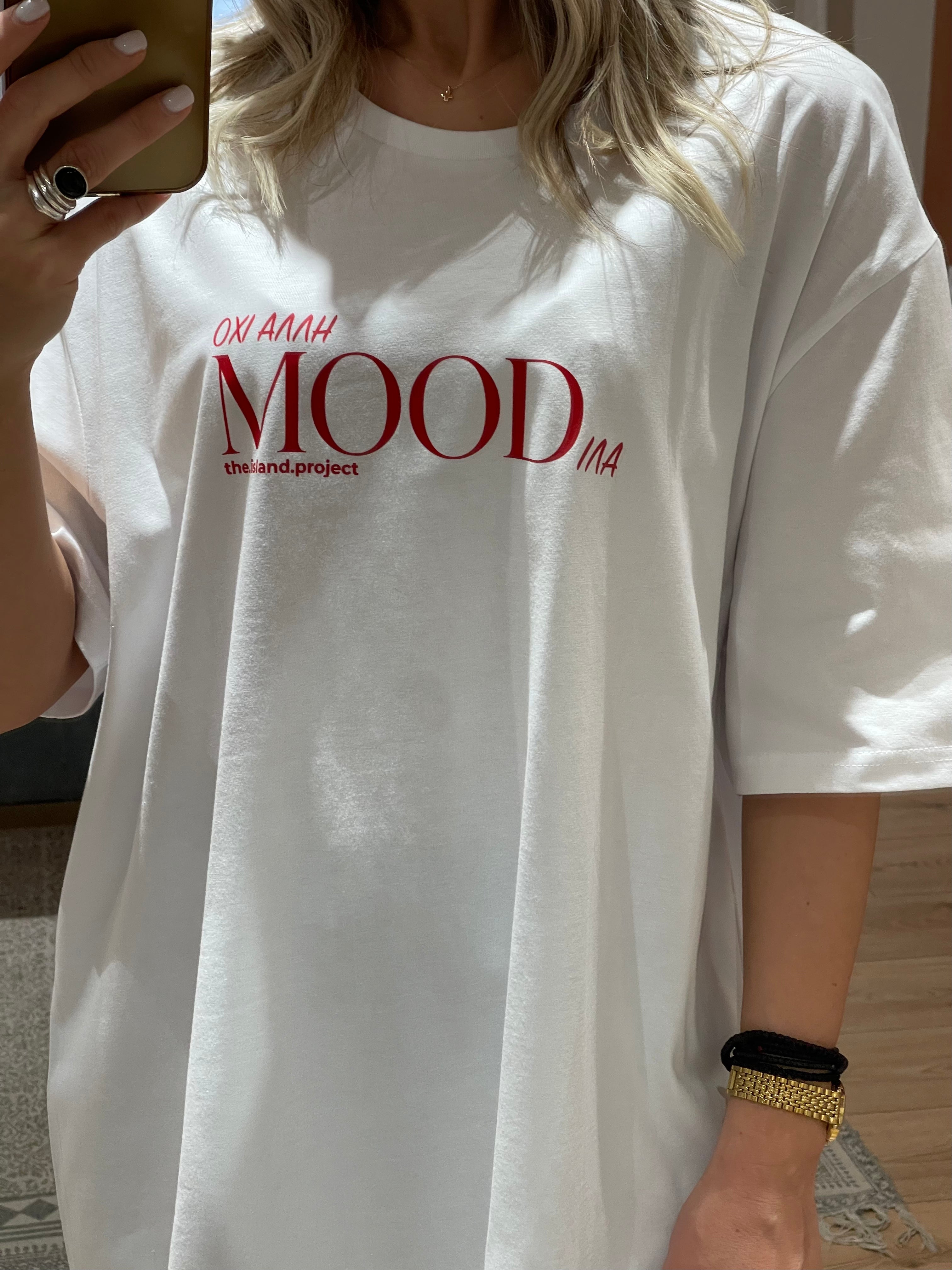 Unisex Oversized Tshirt “MOODιλα” White