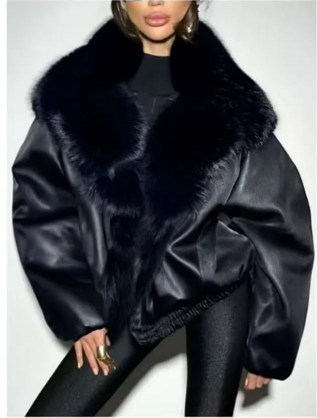Osley Jacket w/ Faux Fur - Black