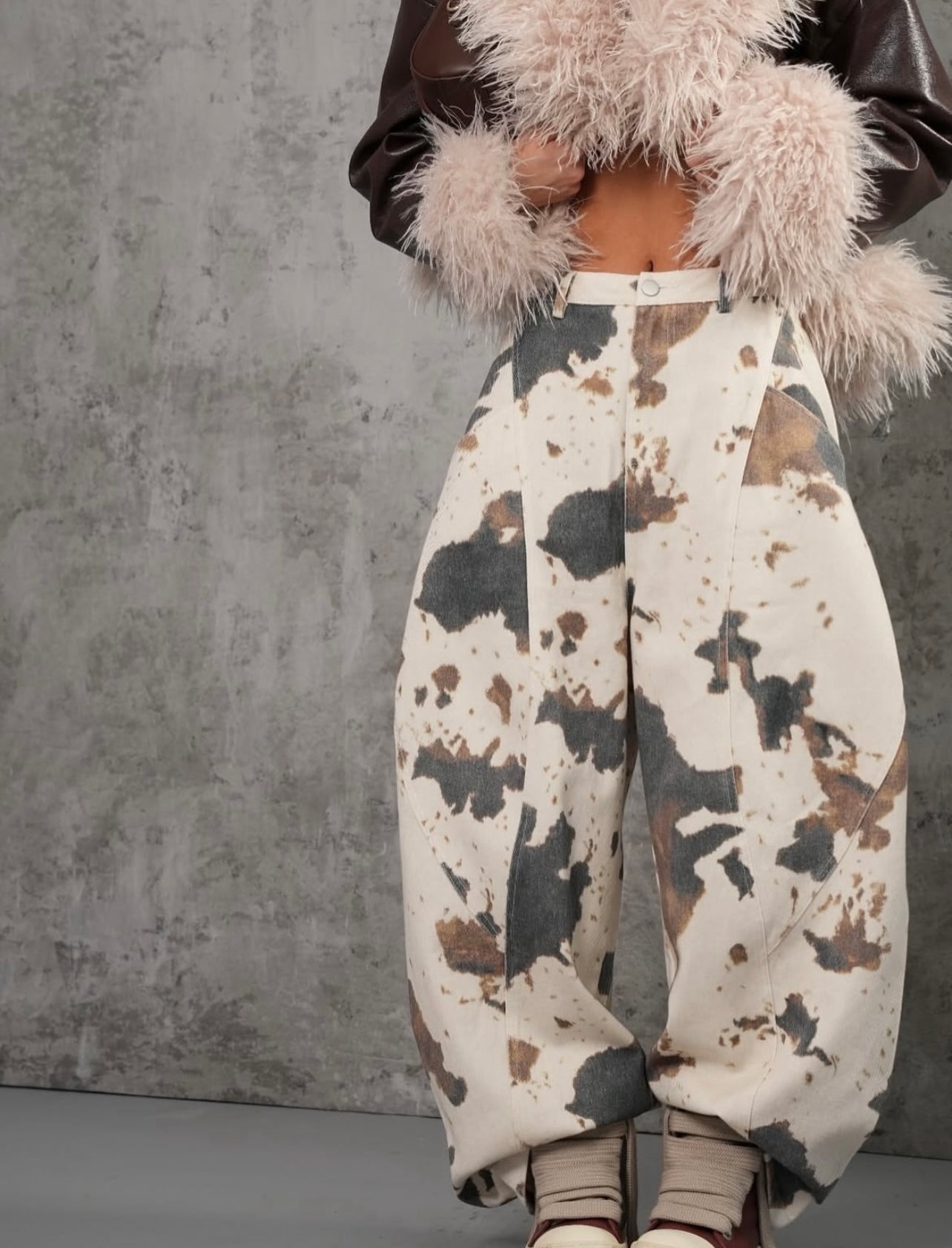 Maya Soft Denim Cow Print