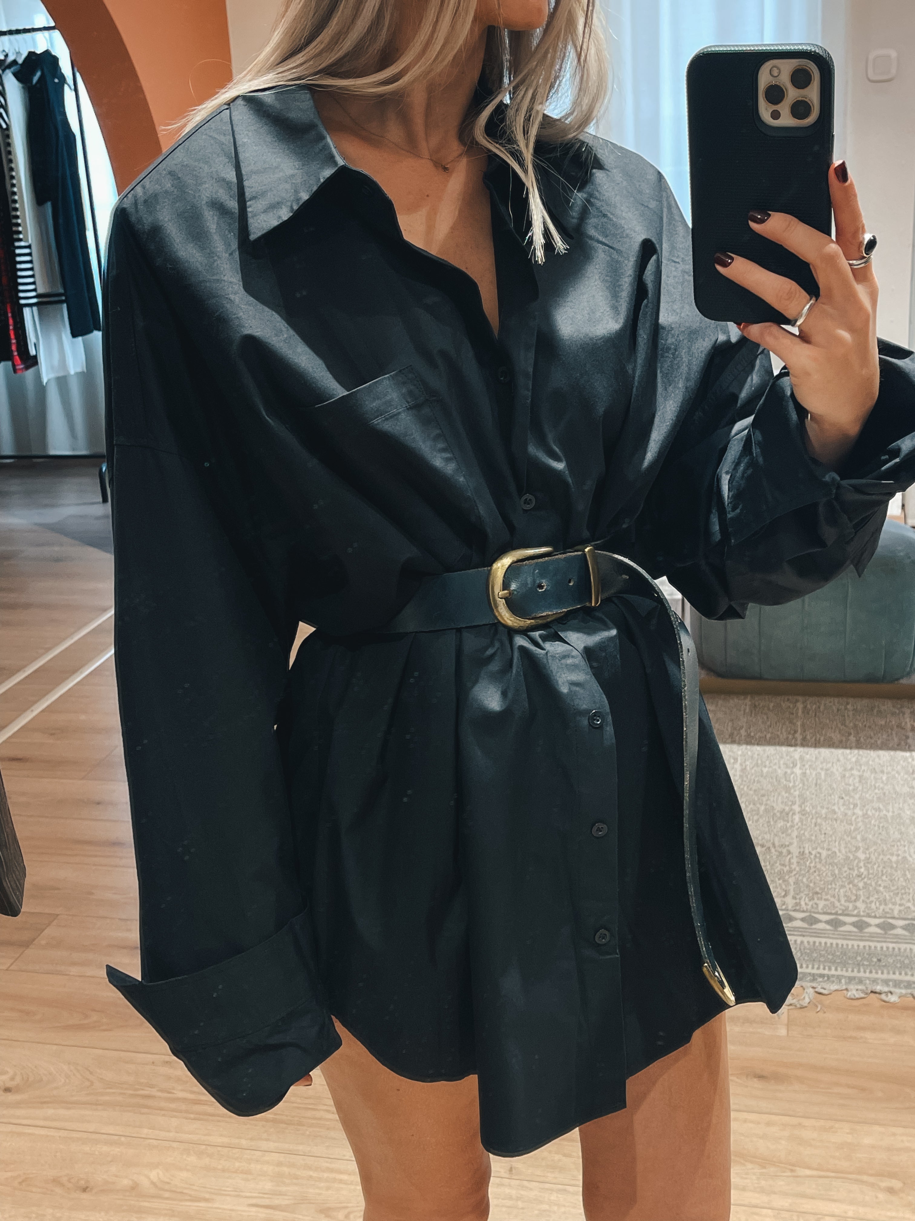 Grace Oversized Shirt - Black