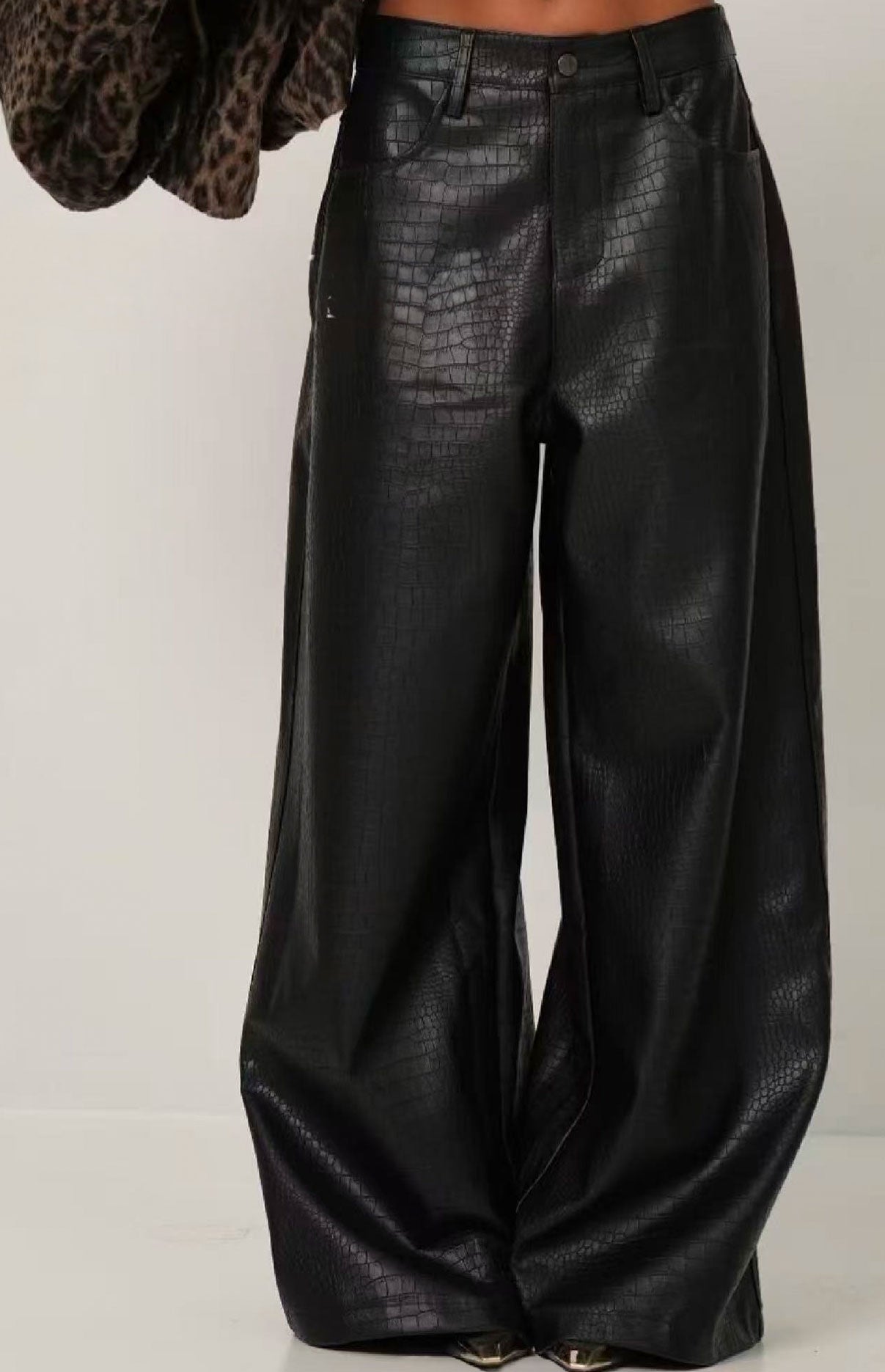 Hollie Faux Leather Pants - Black