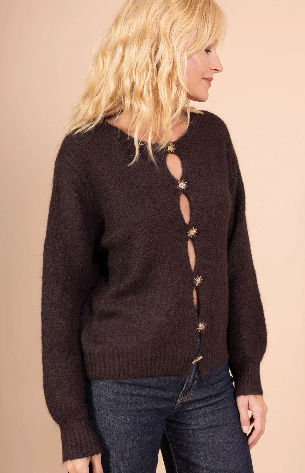Selene Knit Top - Brown