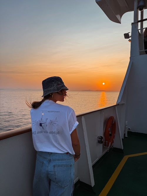 Unisex oversized T-shirt ‘μαζί σου’ λευκό