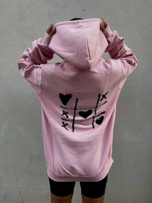 Unisex oversized hoodie ‘fav cardio’ pink