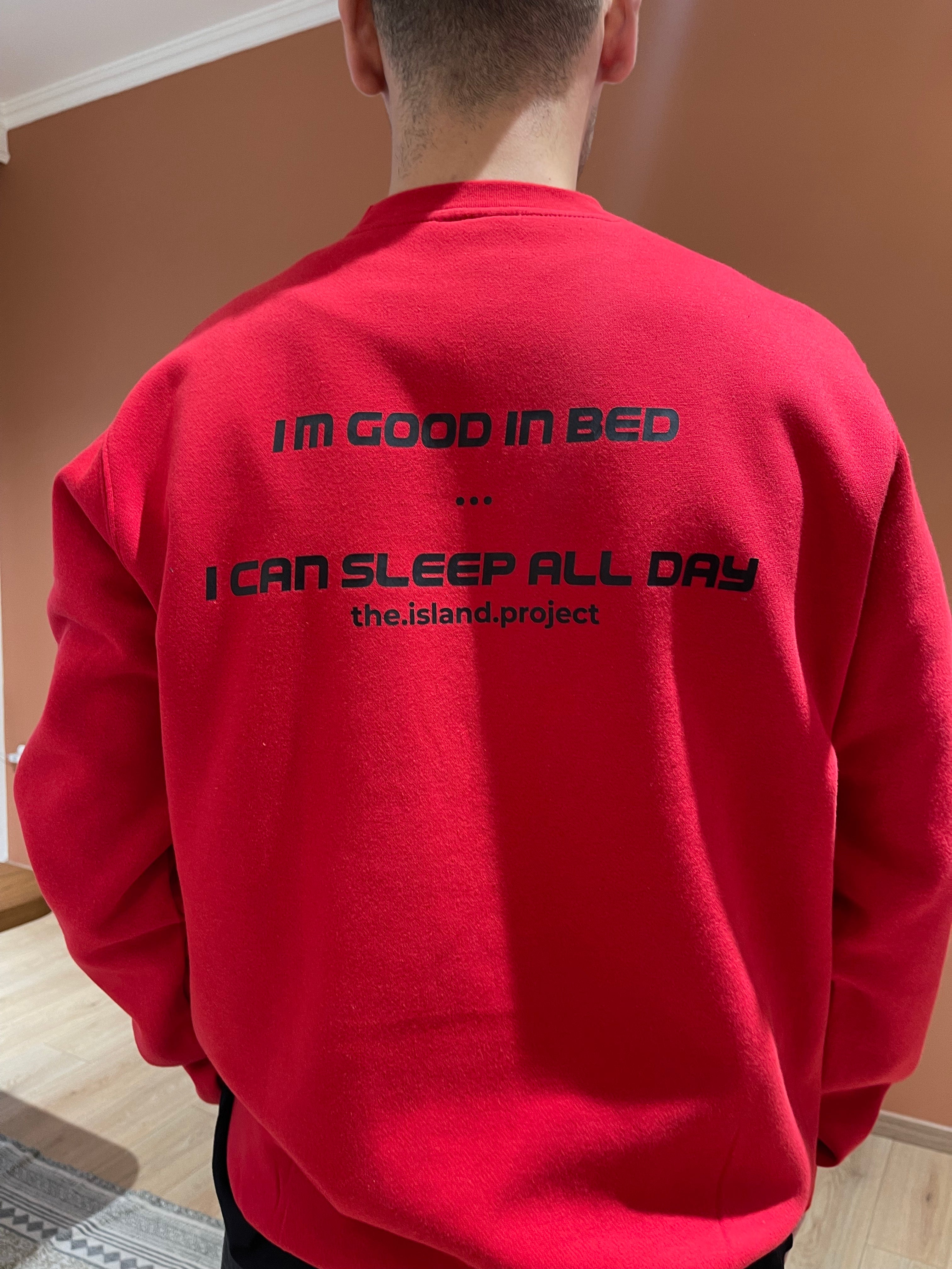 Unisex oversized hoodie ‘bed’ red