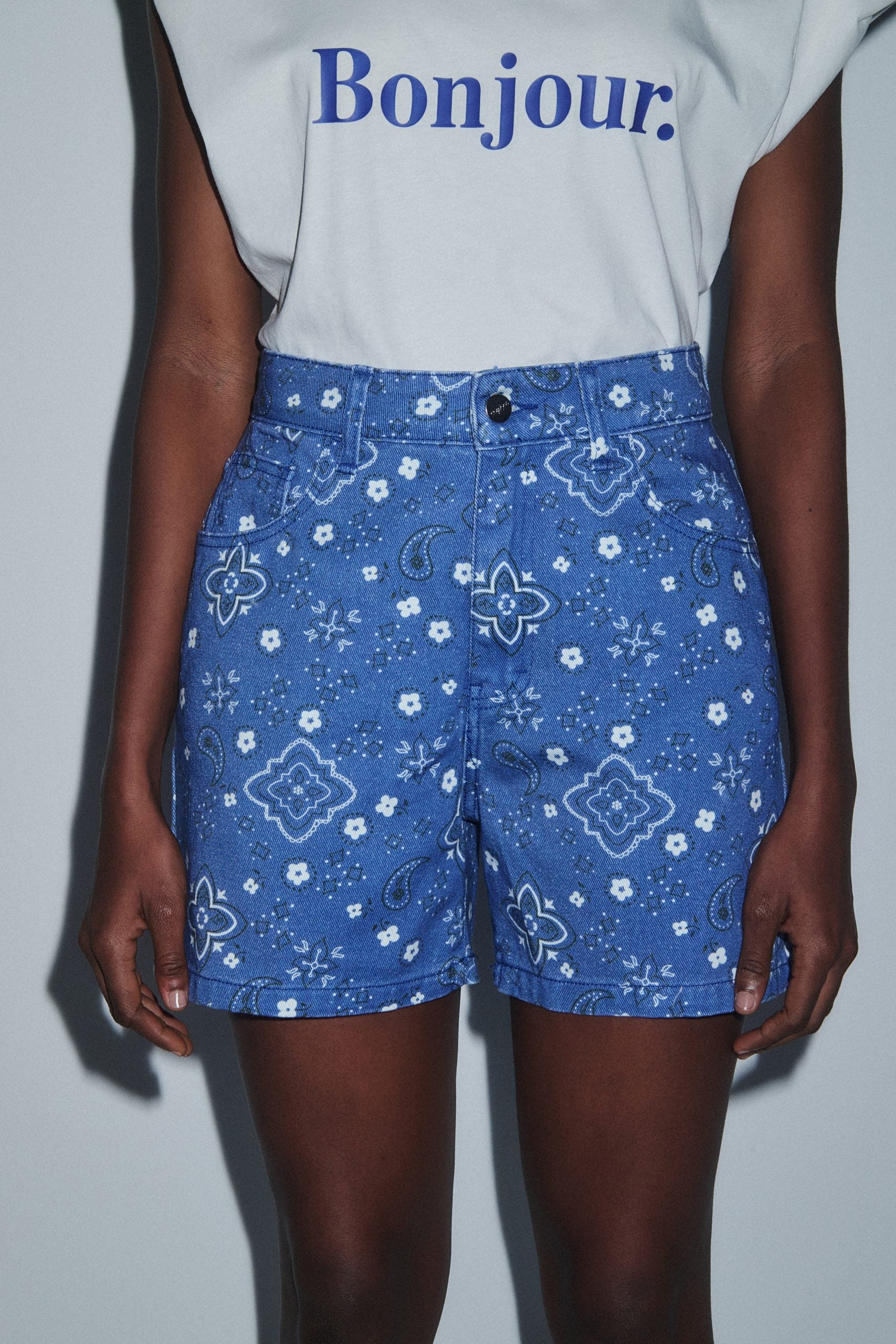 Denim Shorts Paisley