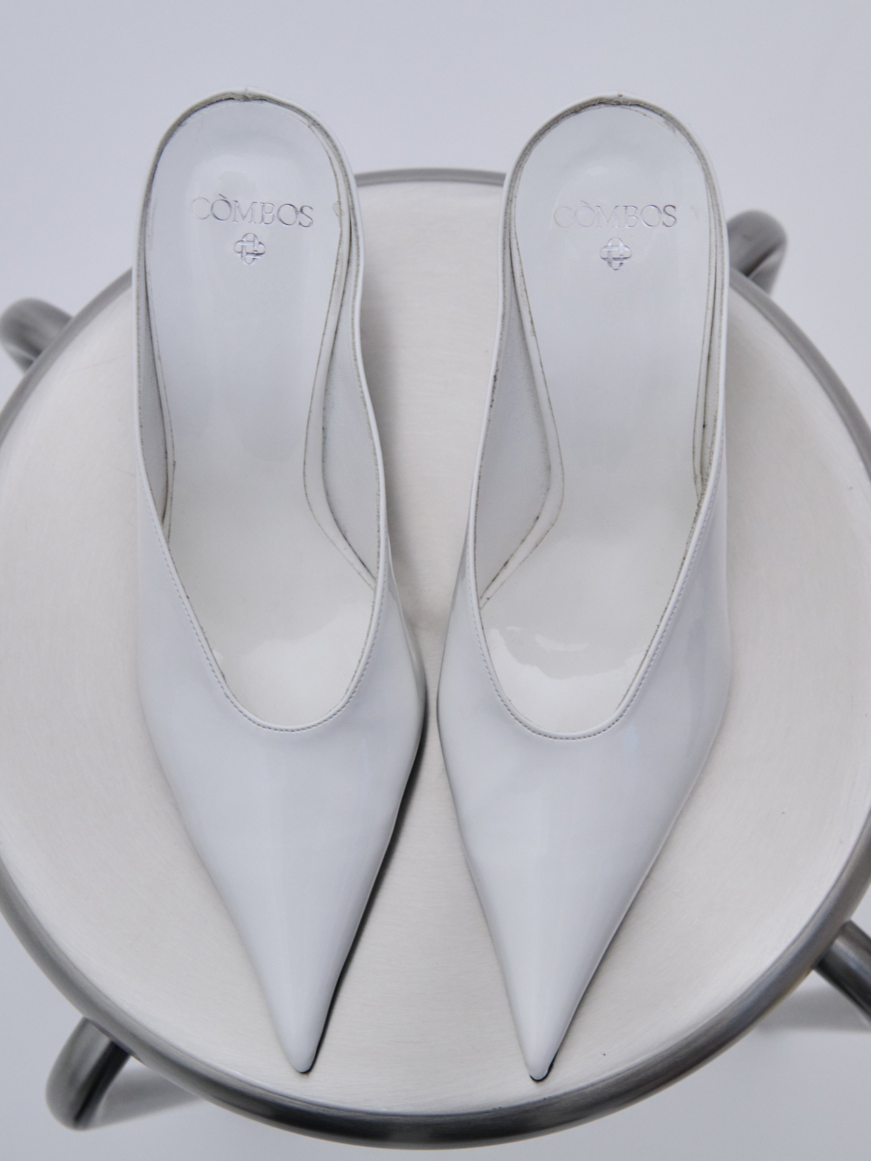Mules Patent White