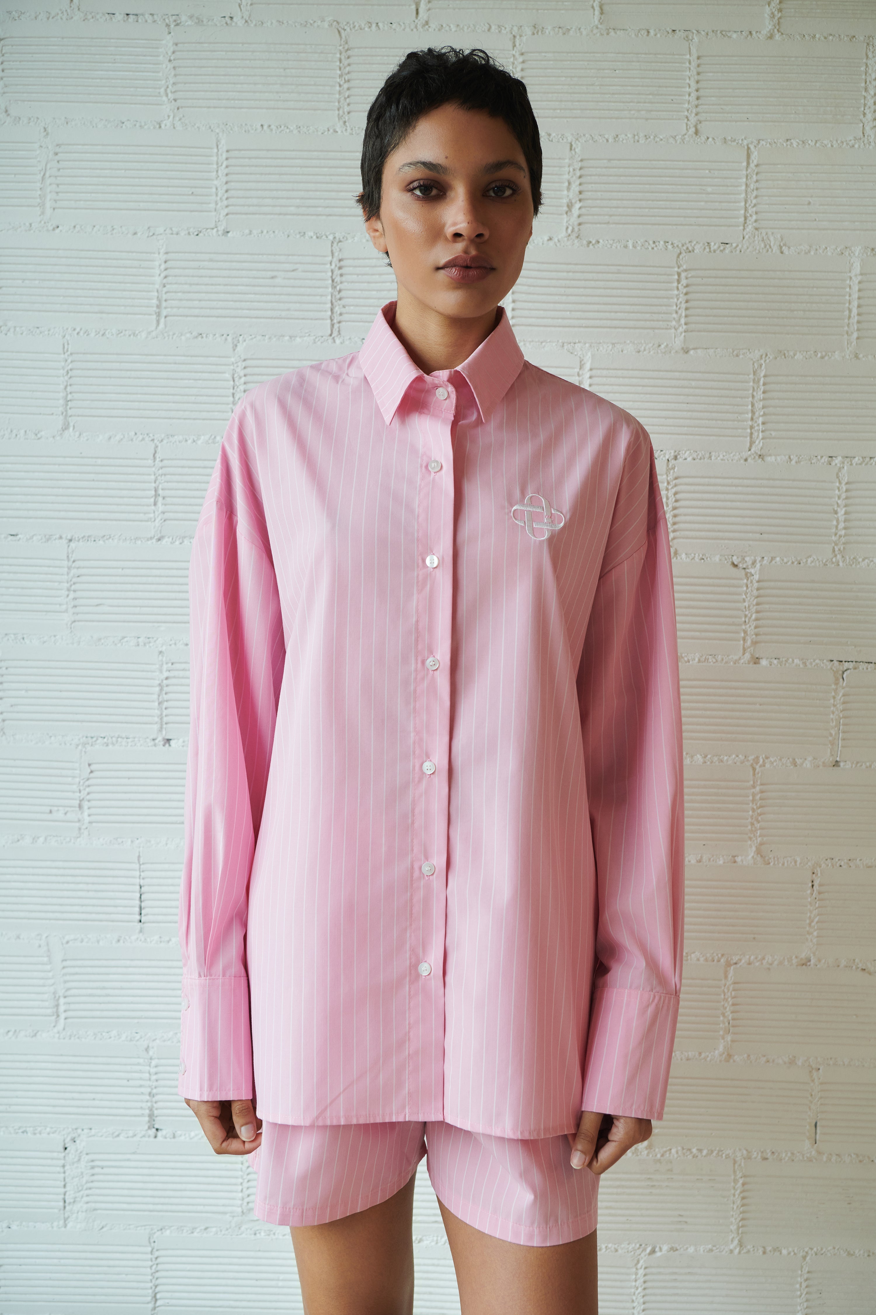 Shirt Striped  Baby Pink