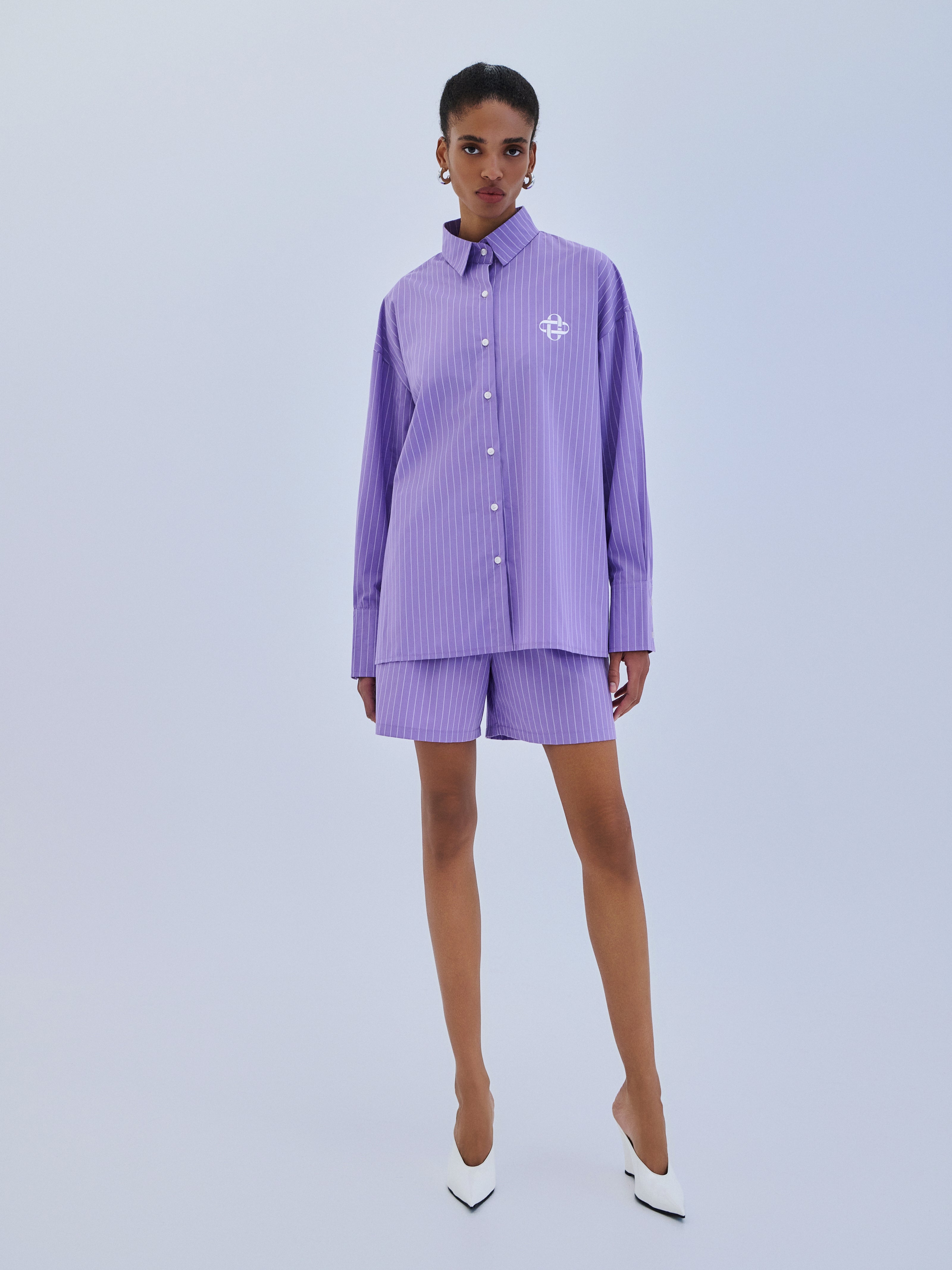 Shirt Striped Purple