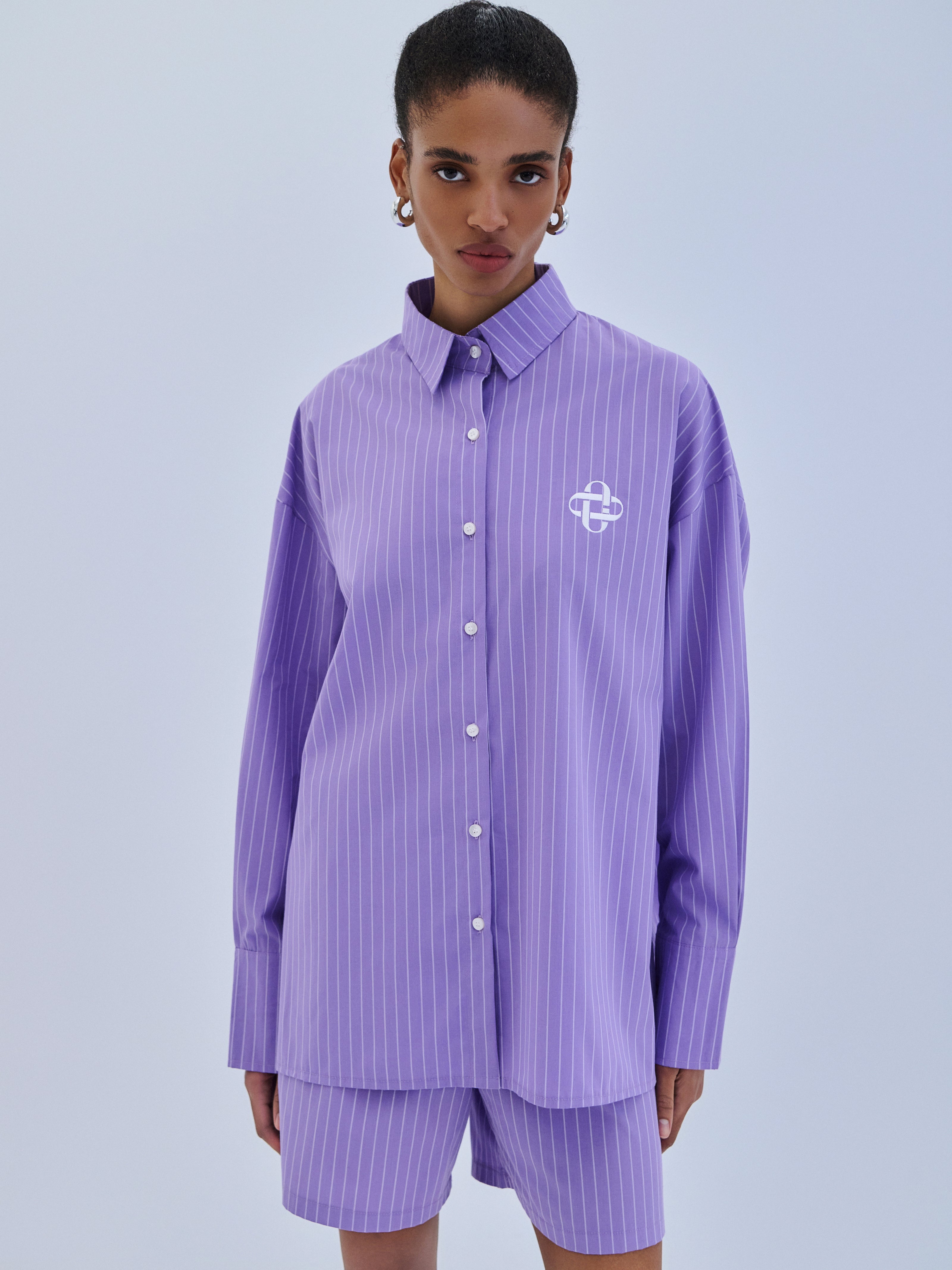 Shirt Striped Purple