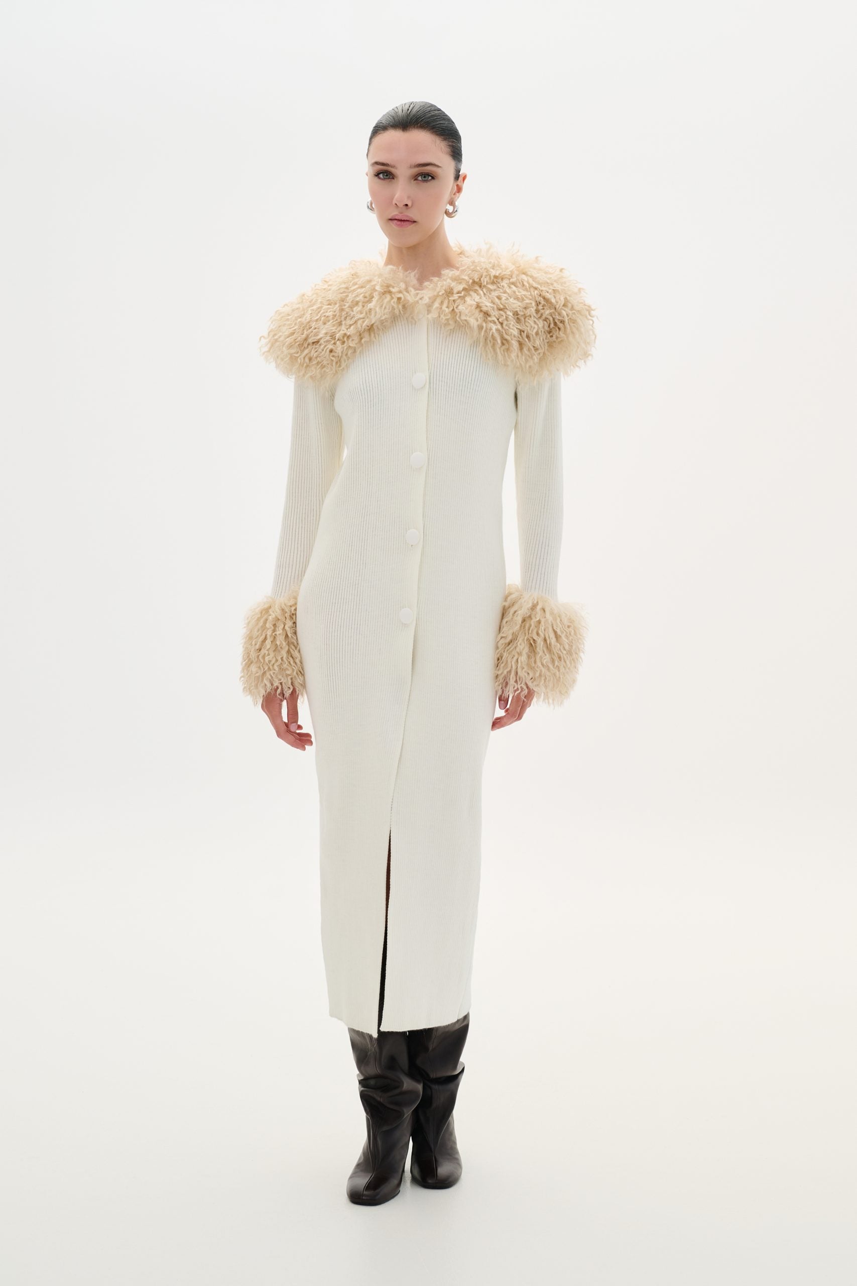 Cardigan With Faux Fur