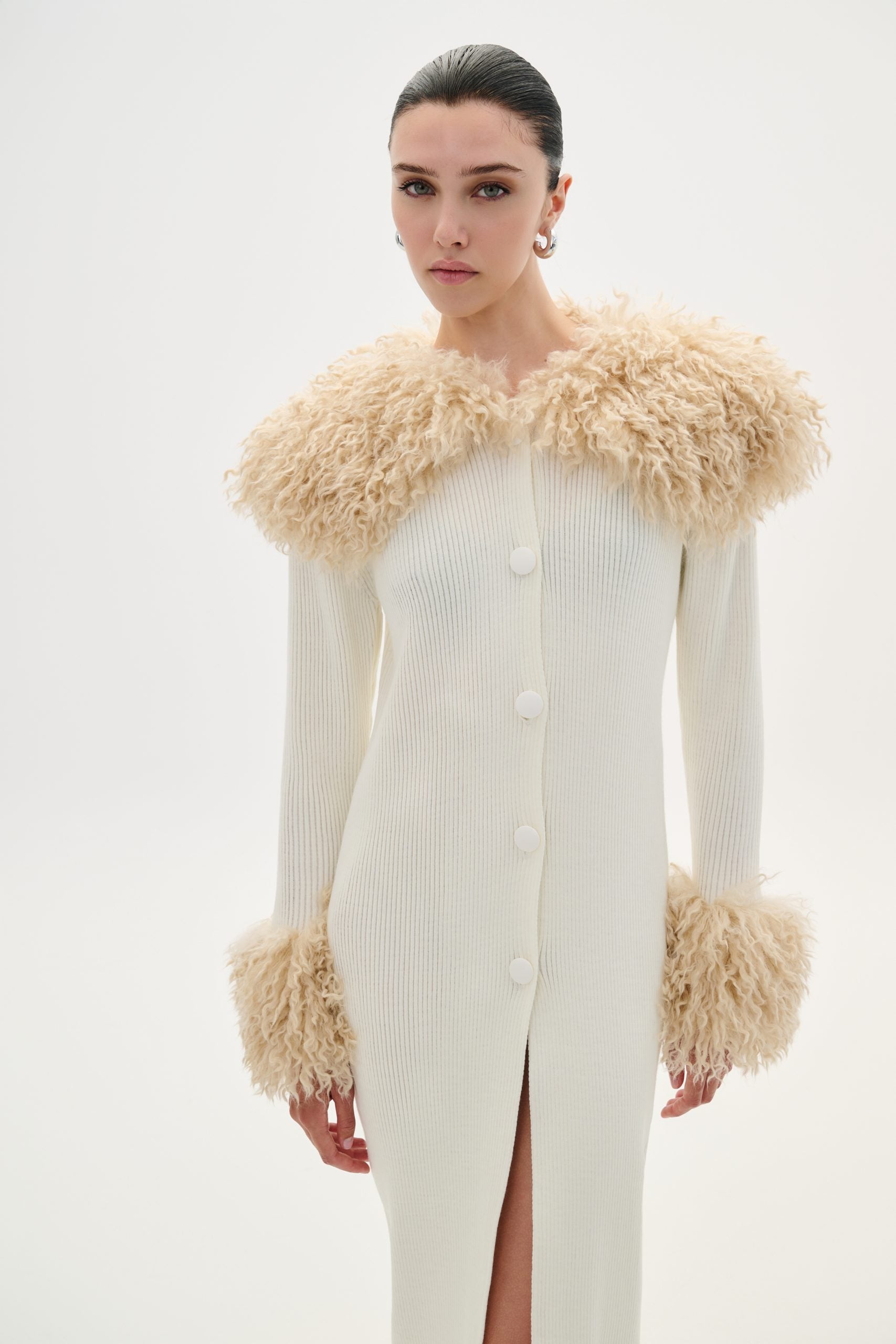 Cardigan With Faux Fur