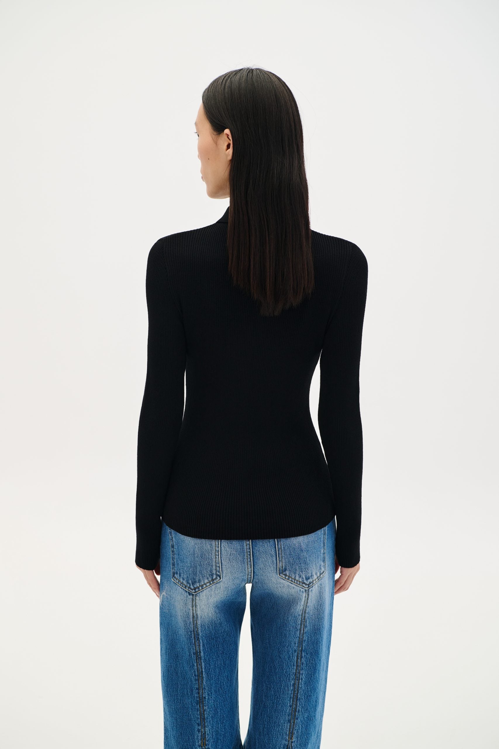 Blouse Ruffled - Black & Ecru