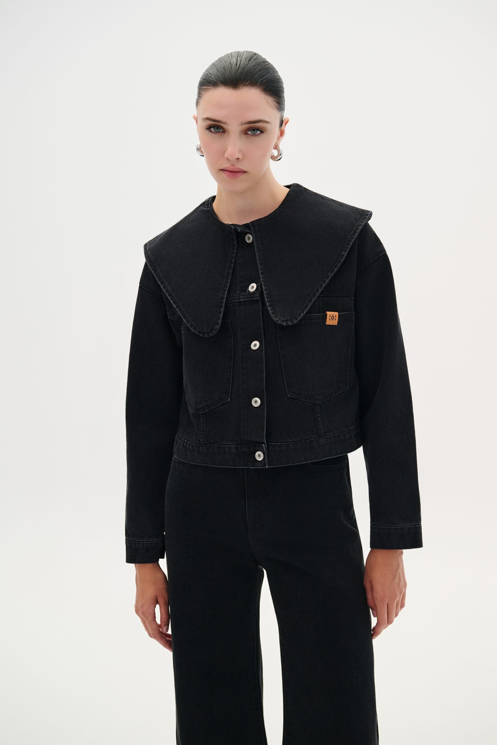 Denim Jacket Crop - Black