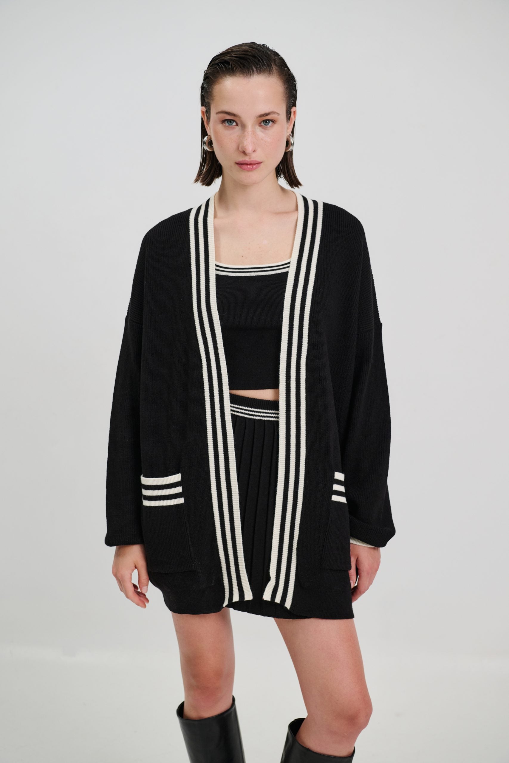 Cardigan Pockets Stripe