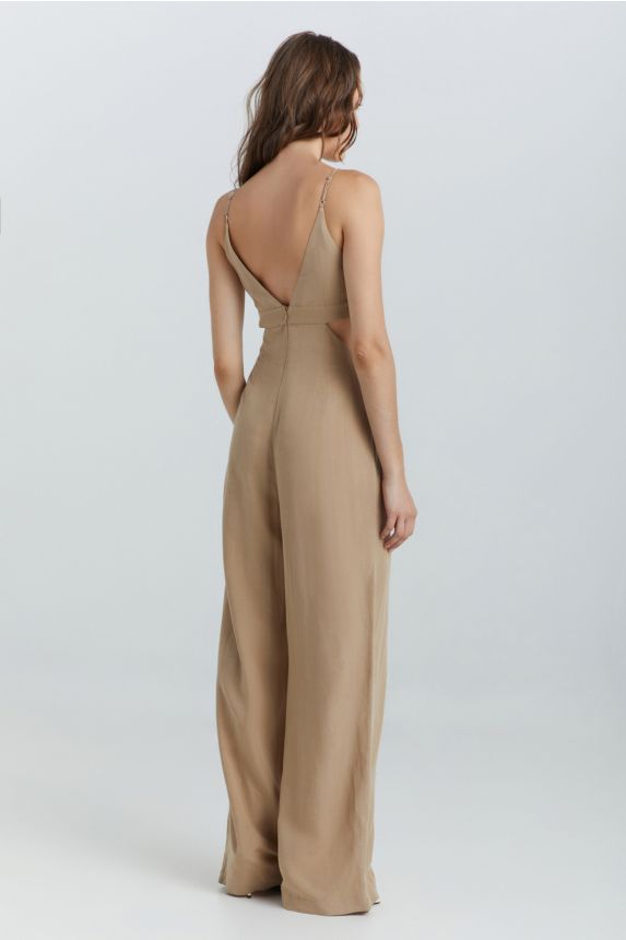 Alcyone Cut Out Jumpsuit - Beige